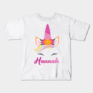 Name hannah unicorn lover Kids T-Shirt